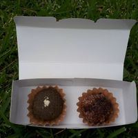 Rice cakes with yummy topping at Hobodo Cafe in Kyoto