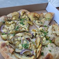 Potato pizza at Sprouted Oven in Abbotsford