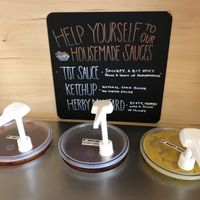 Sauce station. at The Grilled Cheeserie in Nashville