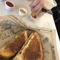  Vegan grilled cheese with tomato and avocado grilled with sunflower oil. at The Grilled Cheeserie in Nashville