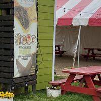 Outdoor seating for larger groups  at Vegelicious in Nashville