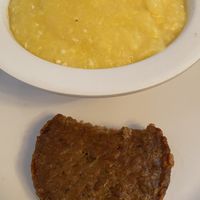 Grits and sausage   at Vegelicious in Nashville