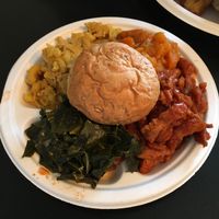 Plate of 3sides + a roll  at Vegelicious in Nashville