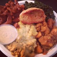 Hot Fried Chicken plate and it is hot! at Vegelicious in Nashville