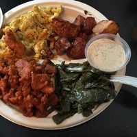 Hot chicken, yum! at Vegelicious in Nashville