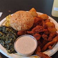 Hot chicken plate at Vegelicious in Nashville