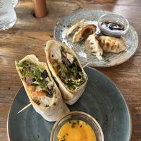 Tofu Wrap + Dumplings   at Amarre 69 in Barcelona