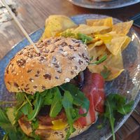 Queen burger at Amarre 69 in Barcelona