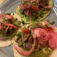 Mushroom tacos  at Amarre 69 in Barcelona