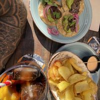 Bravas + tacos  at Amarre 69 in Barcelona