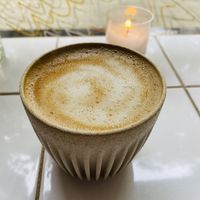 Oat milk cappuccino   at Rainbowls in Amsterdam