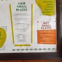 The vegan menu at Toro Latin GastroBar in Belgrade