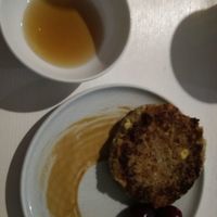 Sirnik with sirup at Hi Mir Vegan Cafe in Nizhny Novgorod