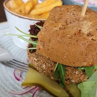Vegan burger at Burgers and Fish in Padstow