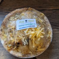 Wrapped vegan homity pie at Peak Feast in Bakewell