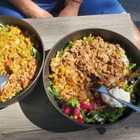 Assiette tériyaki et tandoori at Juste Falafel in Montreal