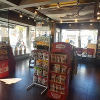 View of store and entrance at Juste Falafel in Montreal