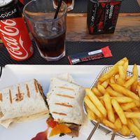 Wraps with fries at Rockefellas in Lagos