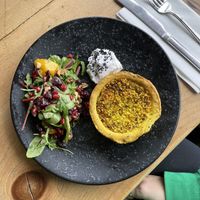 Butternut squash pie with coconut yoghurt & pomegranate salad   at The Jolly Sailor in Southampton