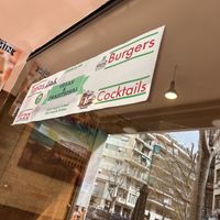 Vegan sign   at Manso Pizzeria in Barcelona