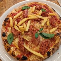 Mr Frankfurt vegano pizza at Manso Pizzeria in Barcelona