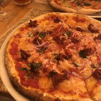 Vegan chorizo 🤤 at Manso Pizzeria in Barcelona