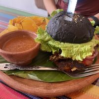 Tempeh burger  at Wachuma in Antigua