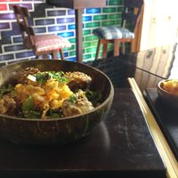 Veggie noodle bowl at Wachuma in Antigua