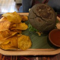 Tempeh  burger  at Wachuma in Antigua