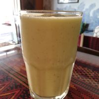 Curcuma and pinneaple smoothie at Wachuma in Antigua