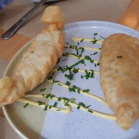 Starter: Empanadas - Special seasonal dish for spring at Los Andenes Vegan in Madrid