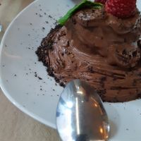 Dessert: Cremoso de chocolate at Los Andenes Vegan in Madrid