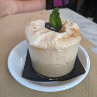 suspiro a la limeña at Los Andenes Vegan in Madrid