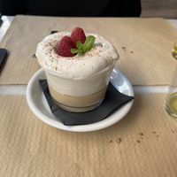 Suspiro a la limeña  at Los Andenes Vegan in Madrid
