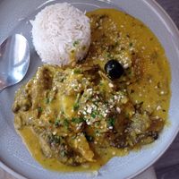 Ají de gallina at Los Andenes Vegan in Madrid