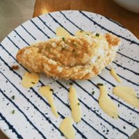 Empanadilla de ají de “gallina"  at Los Andenes Vegan in Madrid