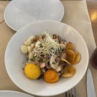 Ceviche de champiñones  at Los Andenes Vegan in Madrid