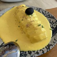Papa a la huancaína  at Los Andenes Vegan in Madrid