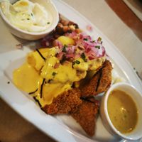 Chicharrón de pescado at Los Andenes Vegan in Madrid