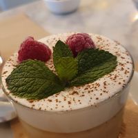 Suspiro limeño at Los Andenes Vegan in Madrid