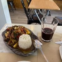 Lomo Saltado   at Los Andenes Vegan in Madrid