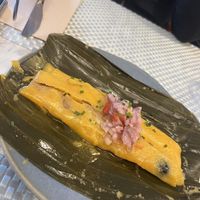 Tamal relleno  at Los Andenes Vegan in Madrid