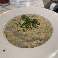 Plat del menú del dia (risotto de mongeta blanca)  at Los Andenes Vegan in Madrid