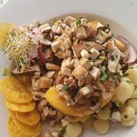 Causa Acevichada at Los Andenes Vegan in Madrid