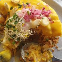 Arroz tapado at Los Andenes Vegan in Madrid