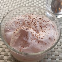 Suspiro limeño at Los Andenes Vegan in Madrid