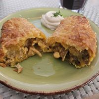 Empanada at Los Andenes Vegan in Madrid