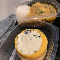 Vegan causa rellena and Vegan Ají de Gallina at Los Andenes Vegan in Madrid