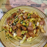 Salchipapas at Los Andenes Vegan in Madrid