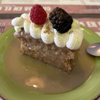 tarta tres leches  at Los Andenes Vegan in Madrid